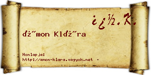 Ámon Klára névjegykártya