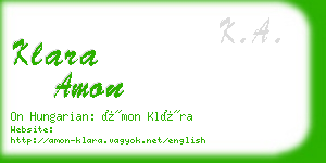 klara amon business card